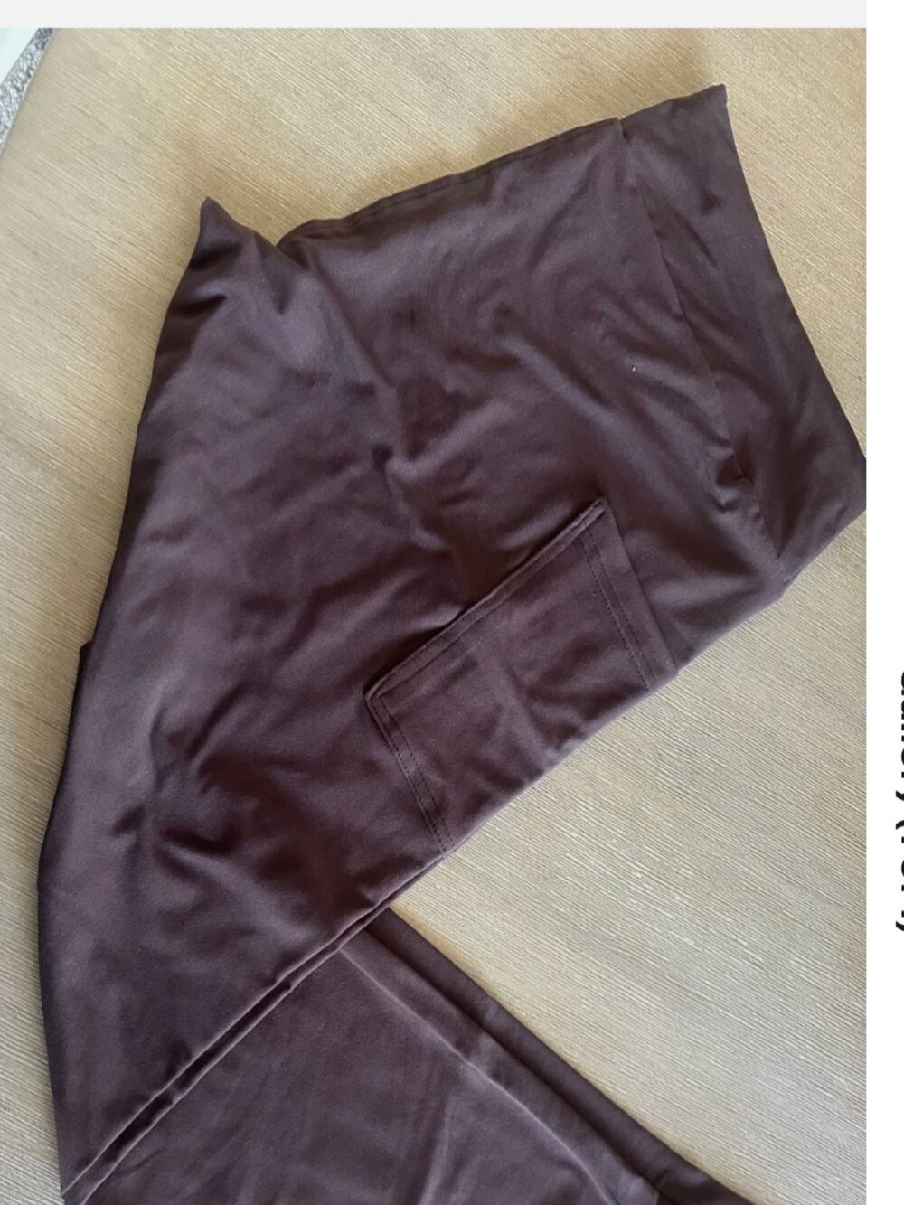 Julia Rose Full Length Buttery Soft Leggings with Side Pockets- Size TC- Brown